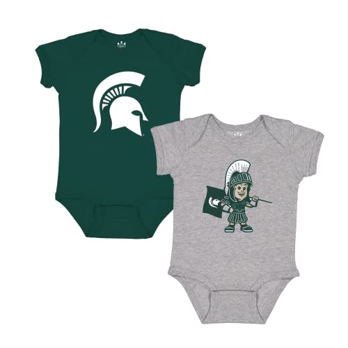 Little King NCAA Bodysuit 2 Pack Short Sleeve-100% Cotton-Infant Sizes 0-3M 6M 12M 18M