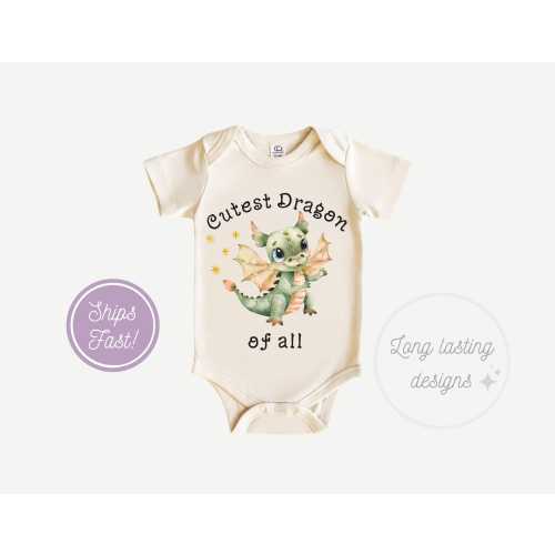 Dragon Baby Onesie: Whimsical Fantasy Bodysuit, Soft Cotton