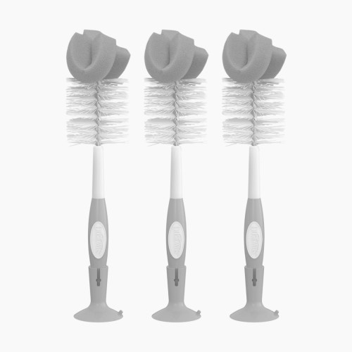 Dr. Brown's Sponge Baby Bottle Cleaning Brush Set - Grey