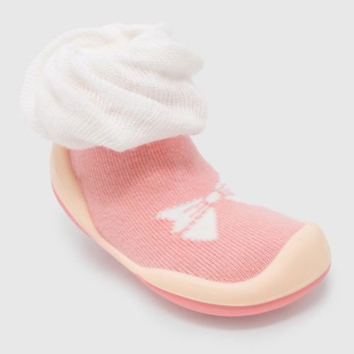 Komuello Baby Shoes - Bow / White Size 12-18m