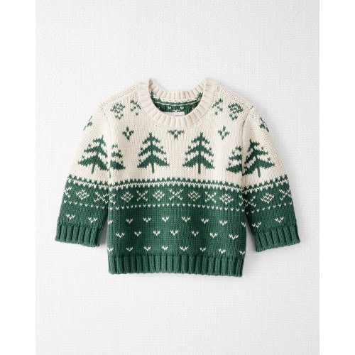 Baby Organic Cotton Evergreen Fair Isle Sweater  - Little Planet | Carter's