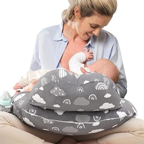 BROLEX Nursing Pillow: Breastfeeding Support - Breast Feeding Pillows Multifuctional Adjustable Positioner for Mom, Cloud