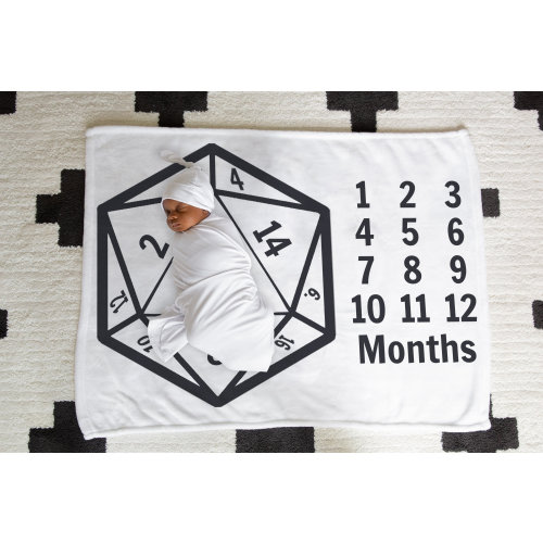 DnD Gaming Baby Milestone Blanket Neutral 30x40 baby milestone blanket girl baby monthly milestone blanket d&d baby boy blanket