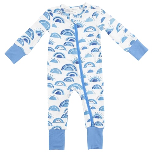 2-Way Zip Romper, Rise & Shine Blue