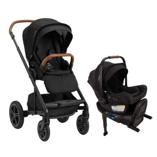 Nuna MIXX Next with Magnetic Buckle + PIPA Aire RX Travel System Bundle - Caviar