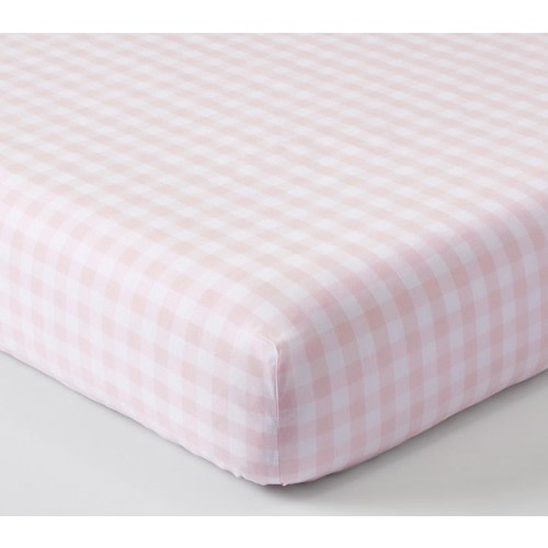 Check Organic Crib Fitted Sheet