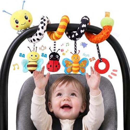 Car Seat Toys for Baby 0-12 Months, Newborn Hanging Sensory Toys