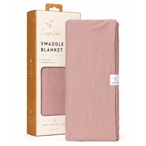 Copper Pearl Swaddle Blankets for Newborns | Soft Stretchy Receiving Blankets for Boys and Girls | Large 46 x 46 Inch Baby Blankets | Lightweight and Breathable Swaddles | Pecan