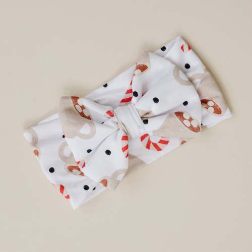 Cocoa and Candy Canes Bow Headband