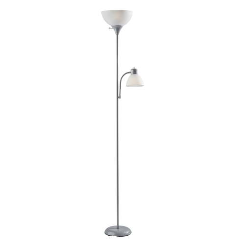 Mainstays 72 inch Silver Combo Floor Lamp with Reading Lamp Modern Design