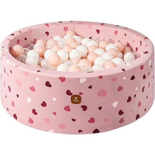 Foam Ball Pit 35.4"x 11.8" for Toddlers and Kids,Round Ball Pool Indoor Outdoor Baby Playpen,Ideal Gift for Infants,Balls not Included - Sweetheart