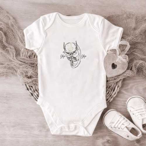 Appa airbender avatar yip yip fine knit baby bodysuit