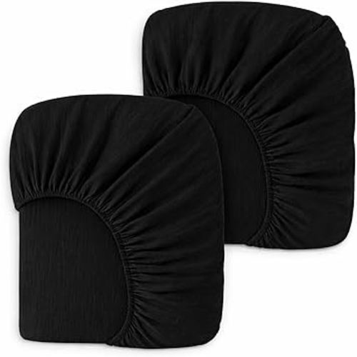 2 Pack Black Muslin Crib Sheets for Boys & Girl- Neutral Breathable Cotton Crib Mattress Sheets Fitted for Standard 28"x 52"- Nursery Décor No Slip Crib Bed Sheets