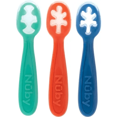 Nuby Baby's First Spoons Set - (3-Pack) Feeding Utensils for Babies - 6+ Months
