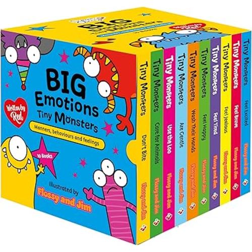 Manners, Behaviours, Feelings and Emotions Tiny Monsters 10 Books Collection: (Tiny Monsters Do Not Bite, Feel Excited, Feel Brave, Feel Jealous, Feel Happy, Wash Their Hands, Are Gentle…)