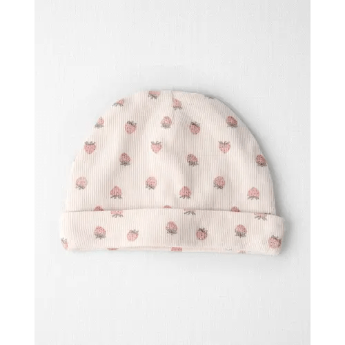 Baby Girl Organic Cotton Rib Cap in Strawberry - Little Planet | Carter's