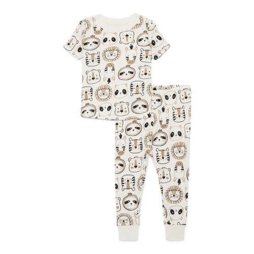 Wonder Nation Toddler Boys or Girls Cotton Snug-Fit Top and Pants Pajama Set, 2-Piece, Sizes 12M-5T