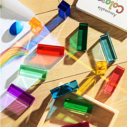 Noa Blocks – Rainbow Translucent Building Blocks for Imaginative Play – Maison Rue