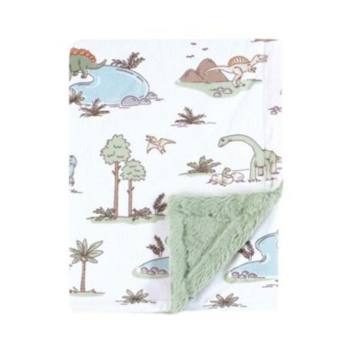 Plush Blanket with Furry Binding and Back, Dinosaur Adventures, One Size
