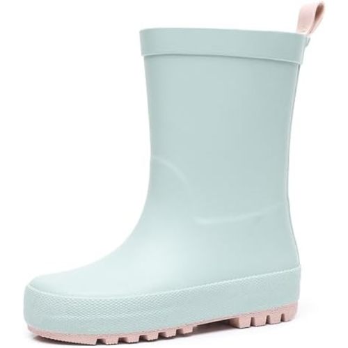 RAINANGEL Toddler Rain Boots with Easy-On Handles, Waterproof Kids Rain Boots for Girls & Boys, Fun Printed & Colors Unisex-Child Outdoor Boots