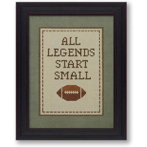 Positive Affirmations Wall Art Boys Sports Football Canvas Poster All Legends Start Small Motivational Quote Prints for Nursery Room Wall Decor 16X20 inch Vintage Framed