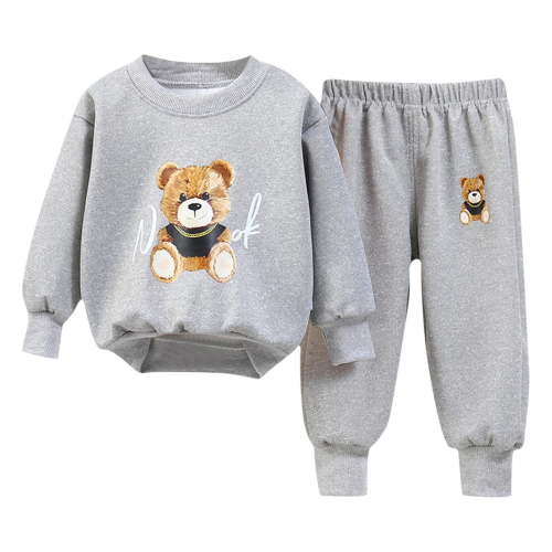 bbymog Baby Boy Fall Outfit Crewneck Long Sleeve Sweatshirt Tops Elastic Pants Jogger Cute Baby Clothes Winter Clolthes Set Dark Gray 6 Months