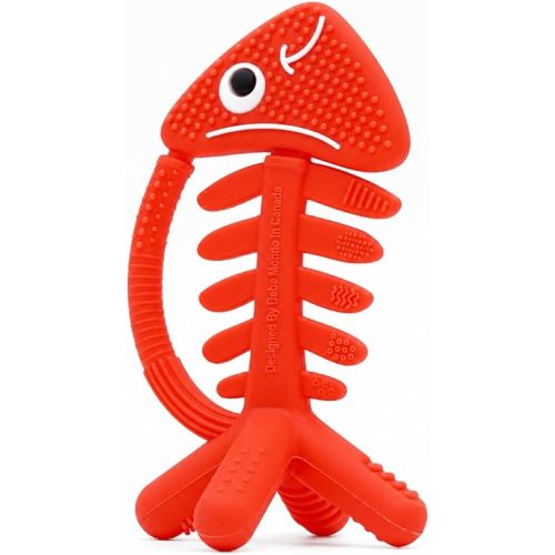 3 in 1 Infant Toys, Baby Teething Toys 3–6 6–12 Months, Teethers for Babies 0–3–6–12 Months for Teething Relief, Baby Gift, Baby Teether Toys, Silicone Sensory Toys, USA Patent Pending, Fish (Coral)