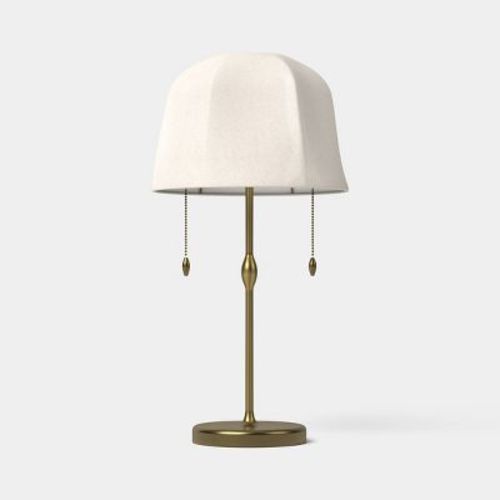 Brass with Oval Detail Linen Shade Collection Table Lamp - Threshold™