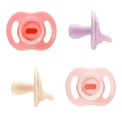 Tommee Tippee Ultra-Light StayPut Pacifier, One-Piece Silicone Design, 0-6m, 4 Pack