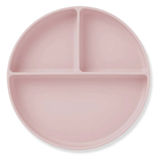 Baby Plate with Suction and Divided Portions - Pink