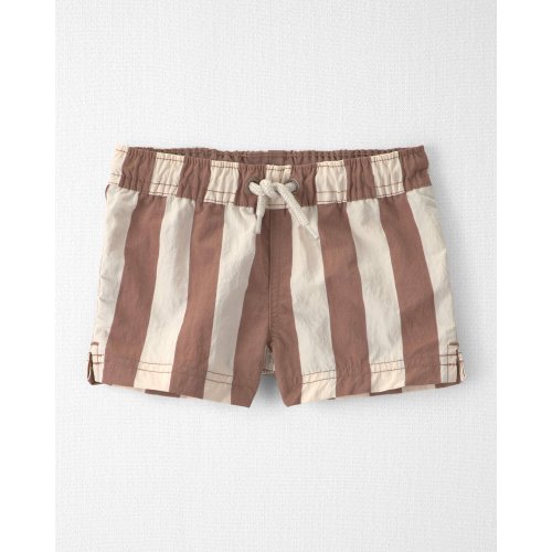 Baby Boy Recycled Swim Trunks in Brown Stripes - Little Planet | Carter's