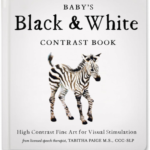 Baby's Black and White Contrast Book: High-Contrast Art for Visual Stimulation at Tummy Time (Tabitha Paige Children's Book Series)