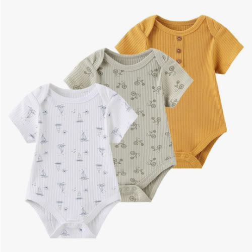 Baby Bodysuit Boy Girl Clothes Soft Newborn Infant Outfit Short Sleeve Romper