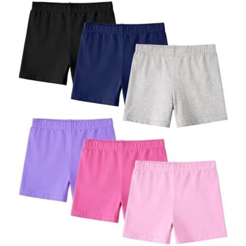 6 Pack Toddler Girls Bike Shorts Dance Cartwheel Under Dress Short for Baby Girl 18M 5T