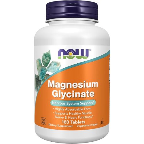 NOW Foods Supplements, Magnesium Glycinate 100 mg, Highly Absorbable Form, 180 Tablets