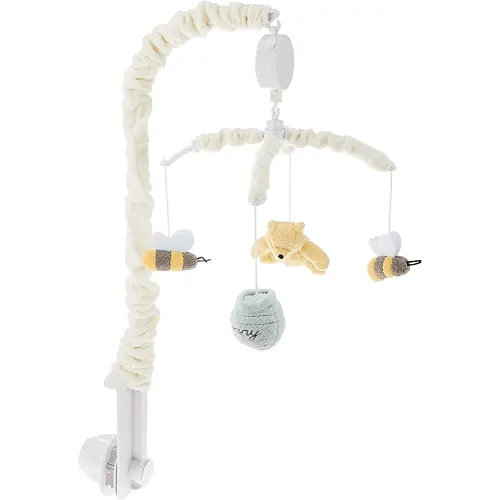 Disney Winnie The Pooh Classic Pooh Ivory, Sage, Butter Musical Mobile with Hunny Pot and Bees, Ivory, Sage, Butter, Brown