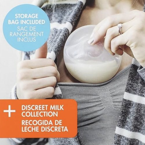 Boon Trove Silicone Manual Breast Pump Set - Hands Free Breast Milk Collector - Includes Polyester Travel Pouch - Breastfeeding Essentials - 2 Count