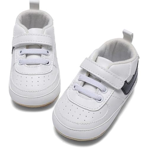 Clowora Unsex Baby Shoes Boys Girls Infant Sneakers Non-Slip Soft Rubber Sole Toddler Crib First Walker Lightweight Shoes