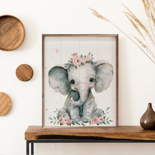 Indigo Safari Nursery Floral Elephant | Wayfair