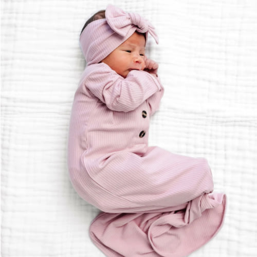 Haven Ribbed Newborn Headband Bundle (Gown)