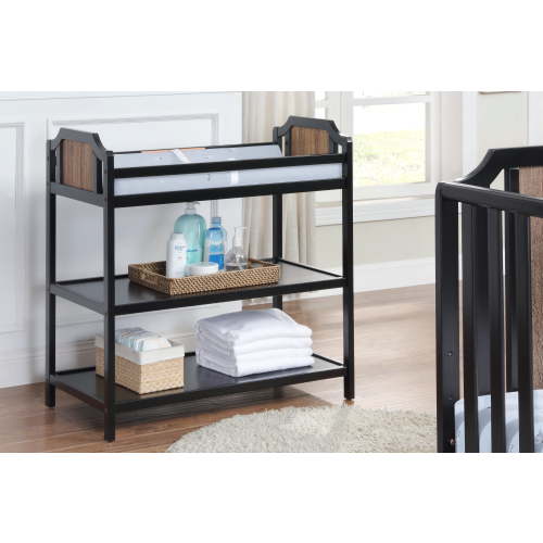 Suite Bebe Brees Changing Table in Black and Brownstone Finish