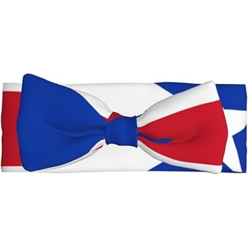 Puerto Rican Flag Baby Bow Headband - Cute & Delicate Hair Accessories for Newborns, Infants, Toddlers - Skin-friendly Hairband