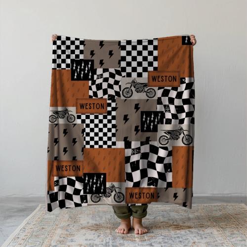 Dirt Bike Blanket Custom Name Blanket Personalized Dirt Bike Gift Idea Teen Boy Gift Custom  Bedding Dirtbike Lover Gift Dirtbike Room Decor