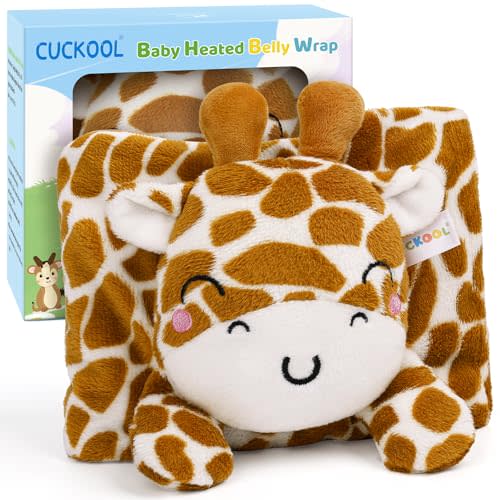 Baby Colic and Gas Relief, Heated Tummy Wrap for Newborns Belly Relief by Soothing Warmth, Baby Heating Pad Swaddling Belt Relief & Soothe Gas, Colic and Upset Stomach for Newborn to Toddler (Giraffe)