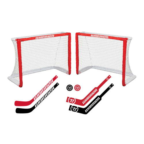 Warrior Mini Hockey Game Set, Kids Play, 8‑Piece Kit – Nets, Sticks, Balls