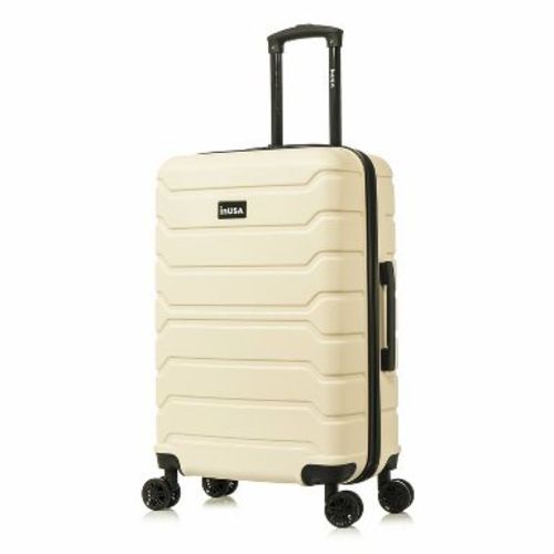 InUSA Trend Lightweight Hardside Medium Checked Spinner Suitcase - Sand