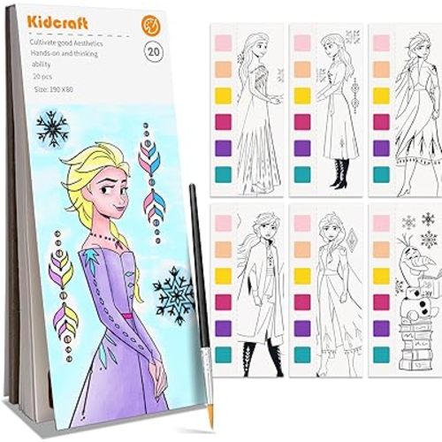 Paint with Water Coloring Books for Kids, Pocket Mess Free Watercolor Painting Kit, Water Color Paint Set Arts and Crafts Gift for Girls Ages 4 5 6 7 8+, Travel Activity Toy - Princess