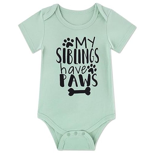 Funnycokid Baby Boys Girls Bodysuit Funny Newborn Romper Short Sleeve Infant Neutral Outfits Jumpsuit 0-12 Months