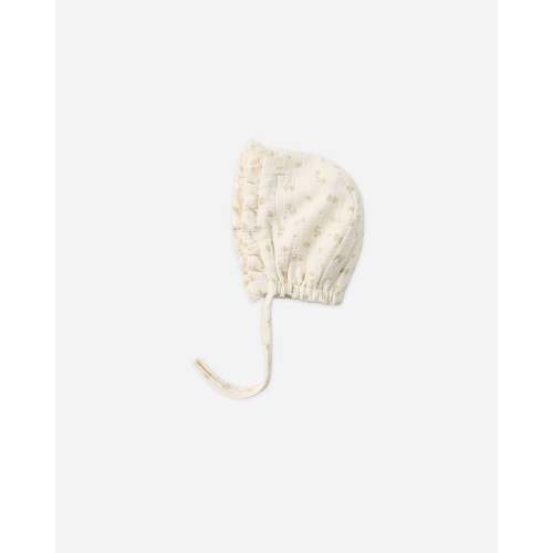 Woven Ruffle Bonnet || Golden Floral – Quincy Mae