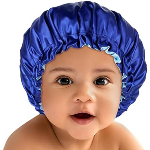 Baby Bonnet for 6-36 Months Sleeping: Reversible Smooth Satin for No Mess Toddler's Curly Hair, Adjustable Band No Slip